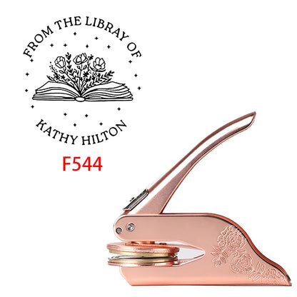 Personalized Book Embossers Custom LOGO Book Embosser Stamps From the Library / Envelope Party Invitation Embossing Stamps DIY