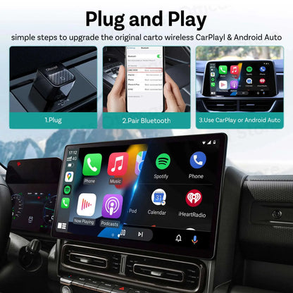 OTTOCAST Wired Wireless Android Auto CarPlay Mini Core Adapter Tiny Cube Dongle for Buick Cadillac Chevrolet Ford Hyundai Lada