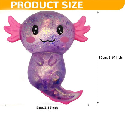 1/3/6/9PCS Squishy Stress Glitter Axolotl Sugar Ball For Children's Stress Relief Birthday Party Favor Gift Easter Basket Filler