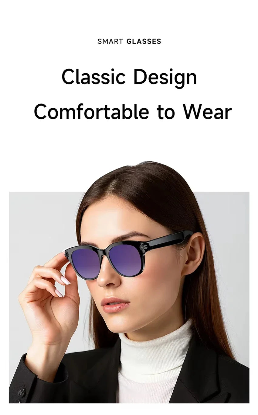 Lenovo AI Smart Sunglasses 8K HD 1600W Dual Camera Real Time Translation Bluetooth Calling Audio Video Music Playback Glasses