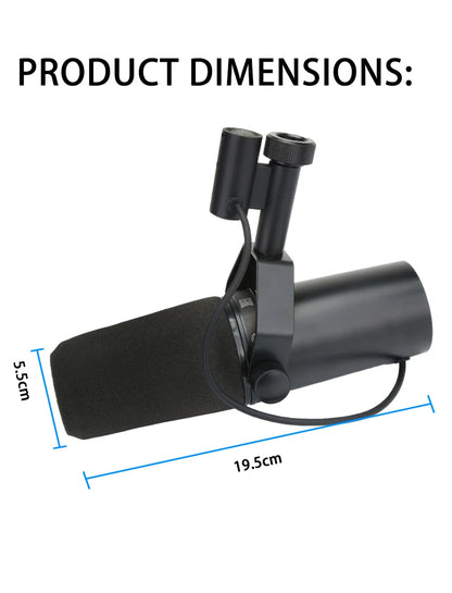 Professional SM7B Dynamic Podcasting Microphone - Studio Broadcast Quality Cardioid Condenser Mic with Shock Mount, SM7dB