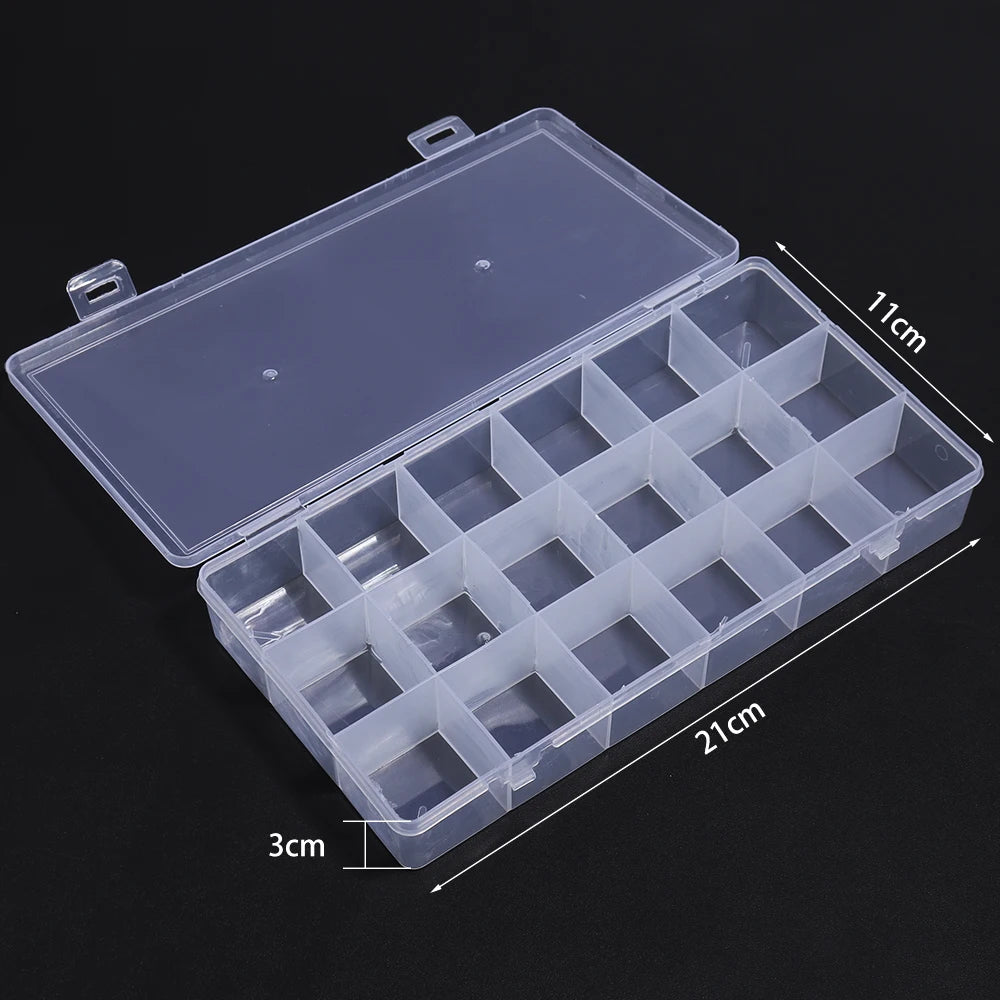 1 Pc Plastic Jewelry Box 5-28 Compartment Slot Organizer Storage Beads Container Adjustable Jewelry Storage Box Rectangle Case