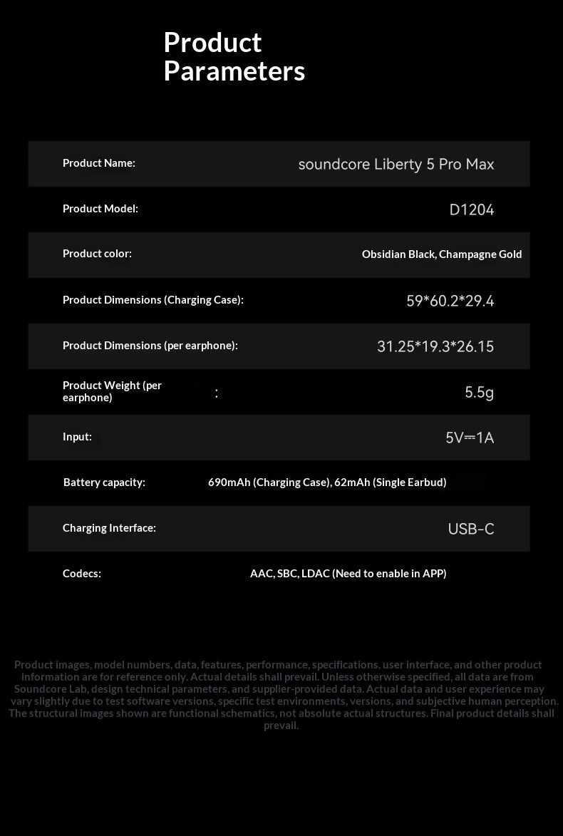 New Anker Liberty 5 Pro Max Noise-Canceling Earphones ANC Active Noise AI Personal Assistant Bluetooth Earphones Gifts