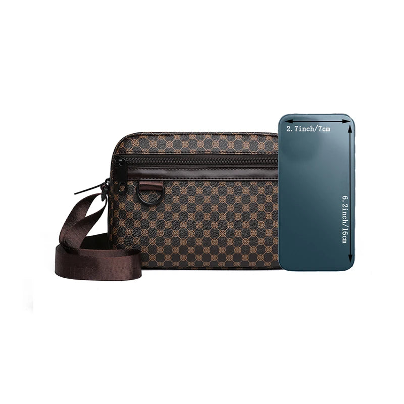 Stylish Patterned Men's Crossbody Bag for Daily Outings Compact Lightweight Versatile Casual Functional Travel Bag