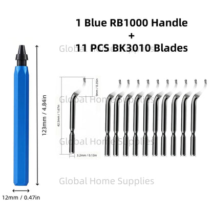 Deburring Tool Set RB1000 with Swivel Blades 1 or 11 PCS BS1010 BS1018 BK3010 BS3010 Metal Handle Deburr Tool Edge Burr Remove