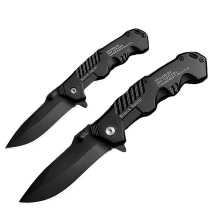 High-hardness outdoor folding knife, portable small straight knife for camping, stainless steel pocket knife, men's fruit knife