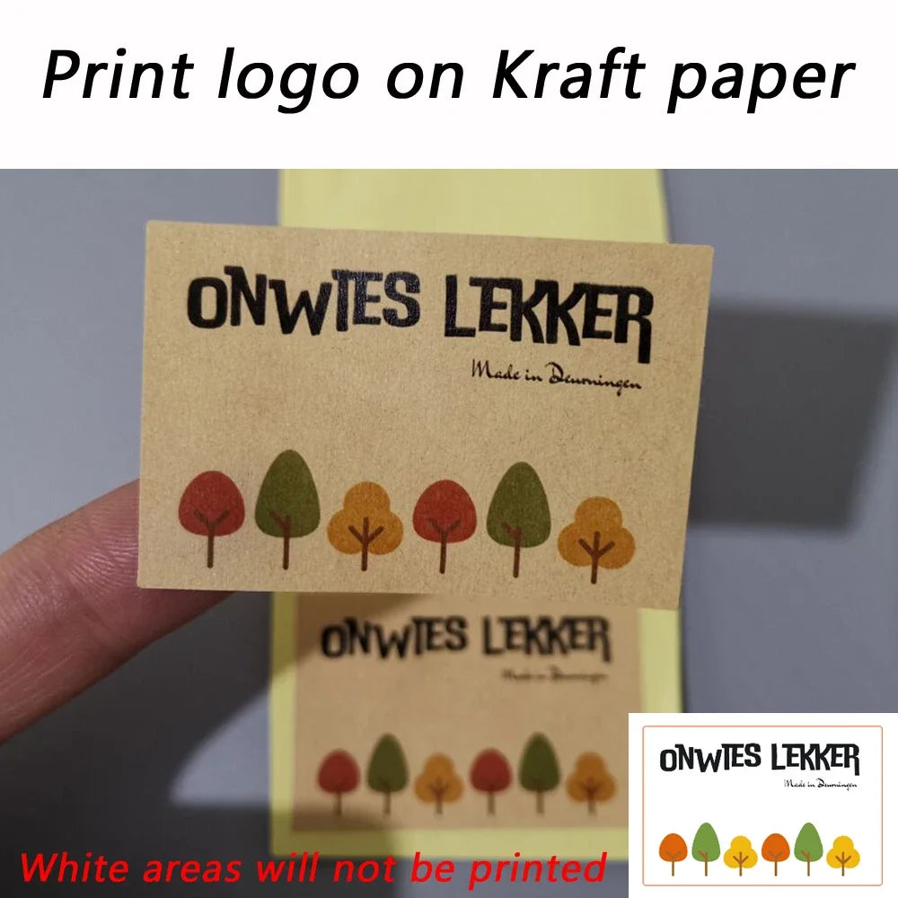 Custom Stickers Logo Label Personal Design Kraft Paper Pvc Waterproof Sticker for Company Gift Packaging,Wedding Birthday 100pc