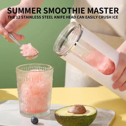 New Upgrade 530ml Wireless Portable Juicer Cup 7.4V 12 Stainless Steel Blades 4 Speed Gears USB Rechargeable Ice Crusher Mini El