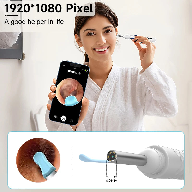 Smart Visual Ear Sticks HD1080P 4.2MM Camera WIFI Ear Pick Ear Cleaner Ear Spoon Wireless Endoscope Health Care Waterproof 6LEDs