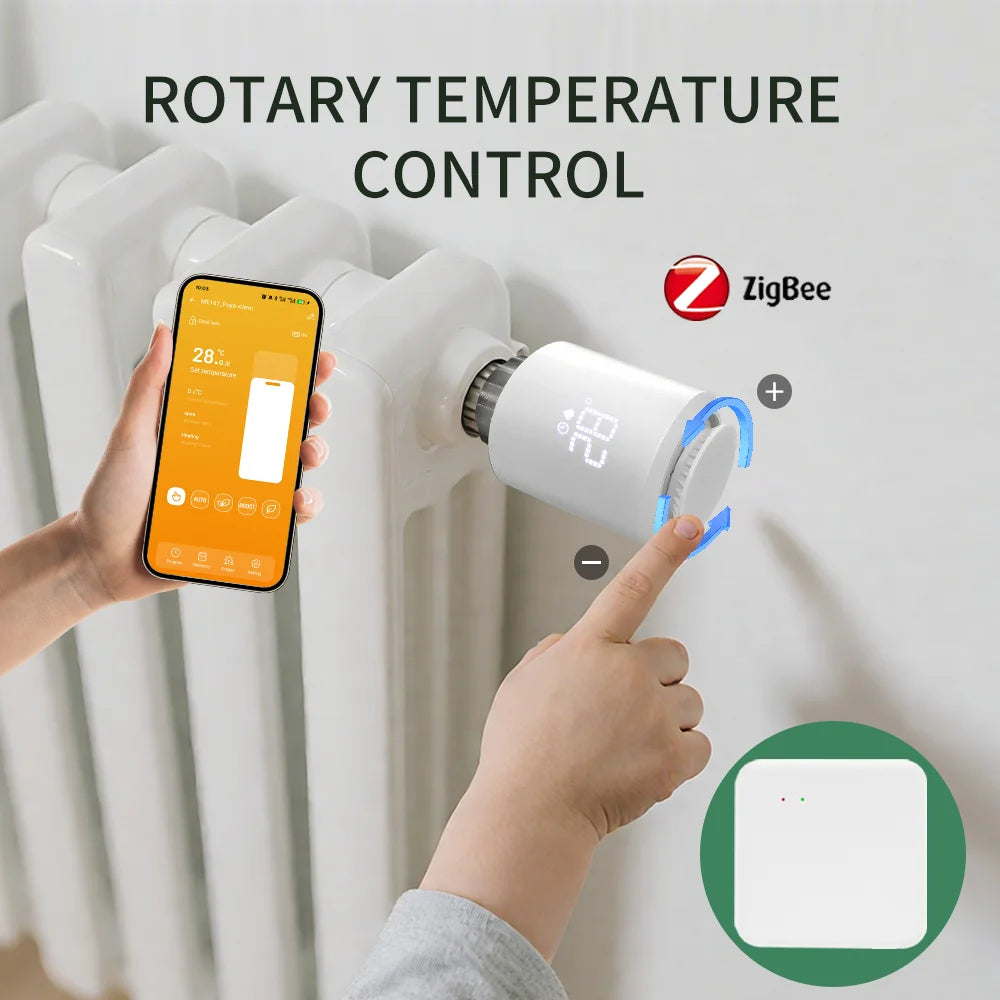 Tuya Zigbee Thermostatic Valve Radiator Zigbee Thermostat Smart Thermostatic Radiator Valve Head Temperature Controller Alexa