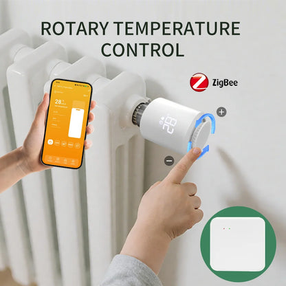 Tuya Zigbee Thermostatic Valve Radiator Zigbee Thermostat Smart Thermostatic Radiator Valve Head Temperature Controller Alexa