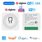 Smart Home Zigbee WiFi Smart Switch with Power Monitor 16A Tuya Light Switch Module DIY Breaker Relay Voice for Alexa Google