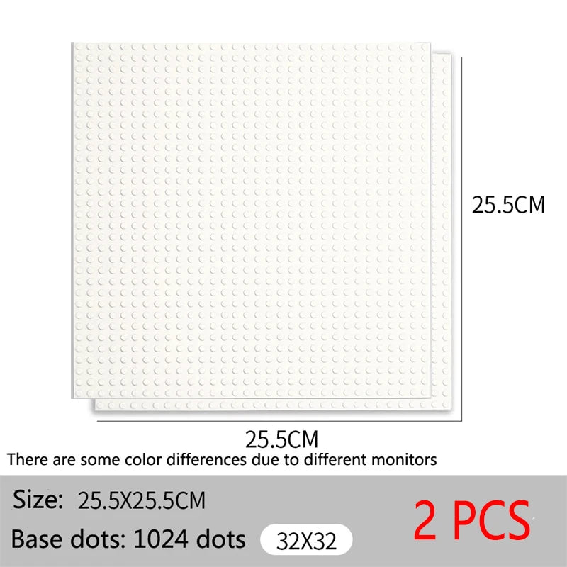 2PCS Classic Baseplates 32x32 16x32 Dots Base Plate MOC Blocks Plastic Building Bricks Assembly Compatible Brand City Friends