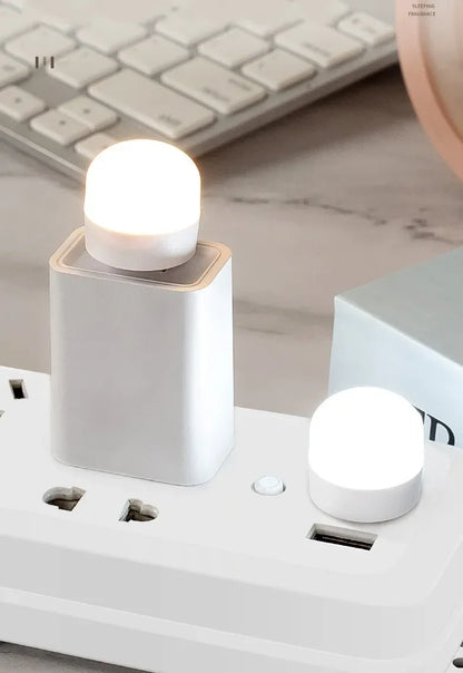 1-20 szt. Mini USB Lampka nocna Ciepła biała Ochrona oczu Lampa do czytania książek USB Wtyczka Komputer Mobilna ładowarka Powerbank LED Lampka nocna
