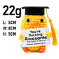 AnimalSeries Positive Energy Cute Duck Crochet Doll Handmade Knitted Decor Ornament with Encouragement Card Mini Desk Decor Gift
