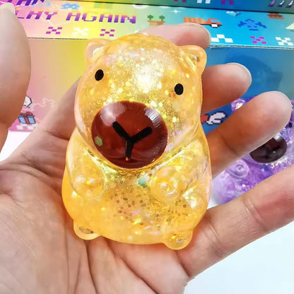Maltose Capybara Stress Squeeze Toy Decompression Cute Capybara Anti Stress Slow Rebound Soft Glitter TPR Capybara Squishy Toys