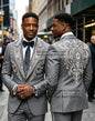 Handsome Rhinestone Diamond Wedding Suits For Men 2 Pieces Groom Male Blazers Customized Slim Fit men's suits and separates