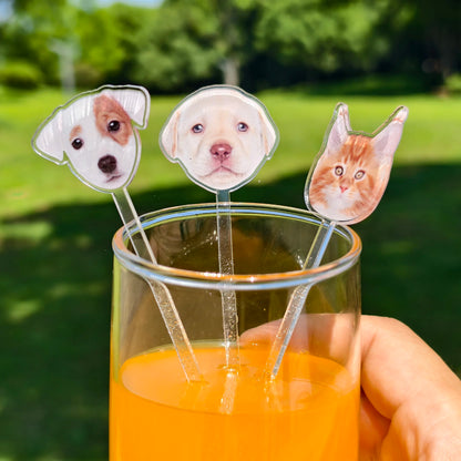 Personalized Cocktail Stirrers Custom Pet Face Drink Stir Wedding Gift Table Decoration Acrylic Party Drink Stirs Party souvenir