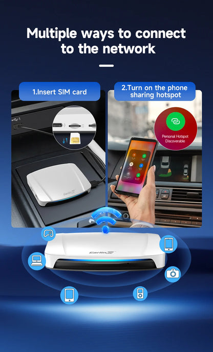 CarlinKit Wireless Carplay TV Box Smart 8+128G Android Auto AI Box  HDMI Output Android 13 Video Adapter For Youtube Kia IPTV
