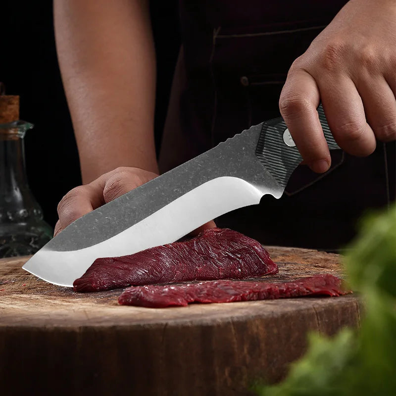Forged Blade Butcher Knife Cleaver Boning Knife Multi-purpose Meat Chop Vegetable Fruit Fish Slicing Chef Kitchen Cutting Tools