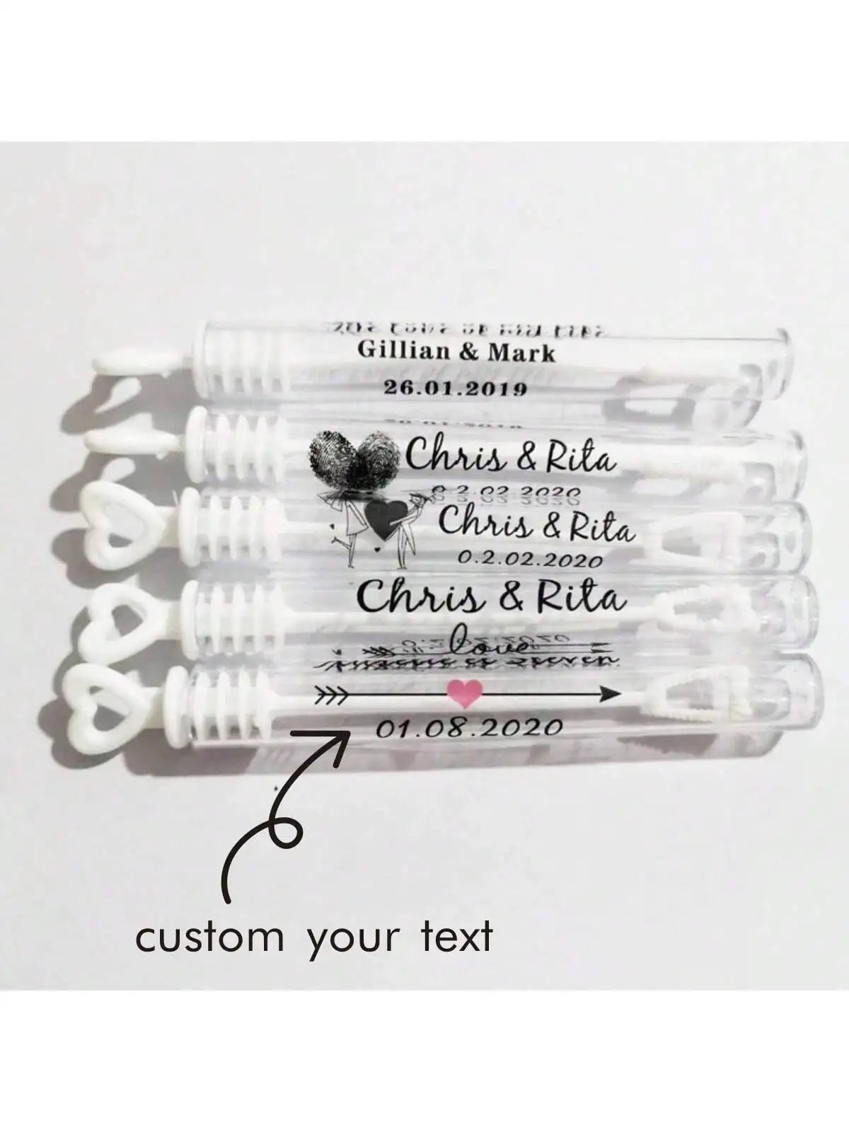 100 Wedding Bubble Tags Bubble Stick Transparent Tags, Wedding Stickers, Transparent Tags, Custom Names and Dates