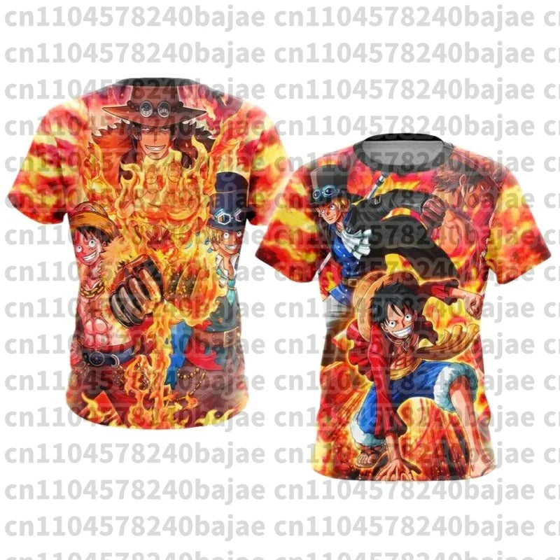 2026 New Arrivals Luffy cosplay T-shirt One Piece 3D printed Kids short-sleeved top Themed comic exhibition clothing