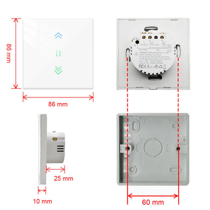 LoraTap Curtain Roller Shutter WiFi Blinds Switch Backlight Tubular Motor Tuya Smart Life App Google Home Alexa Echo