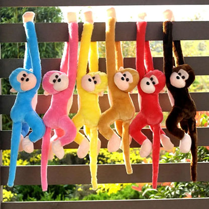 Colorful Long-arm Monkey Plush Stuffed Dolls Children's Animal Plush Toys Creative Curtain Dolls Hanging Monkeys Decorative Gift