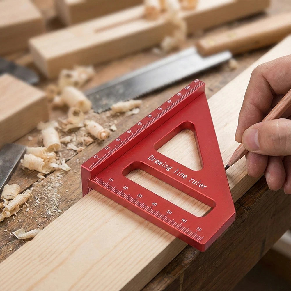 Woodworking Square Protractor Aluminum Alloy Miter Triangle  Layout Measuring Tool for Engineer Carpenter Ruler High Precision