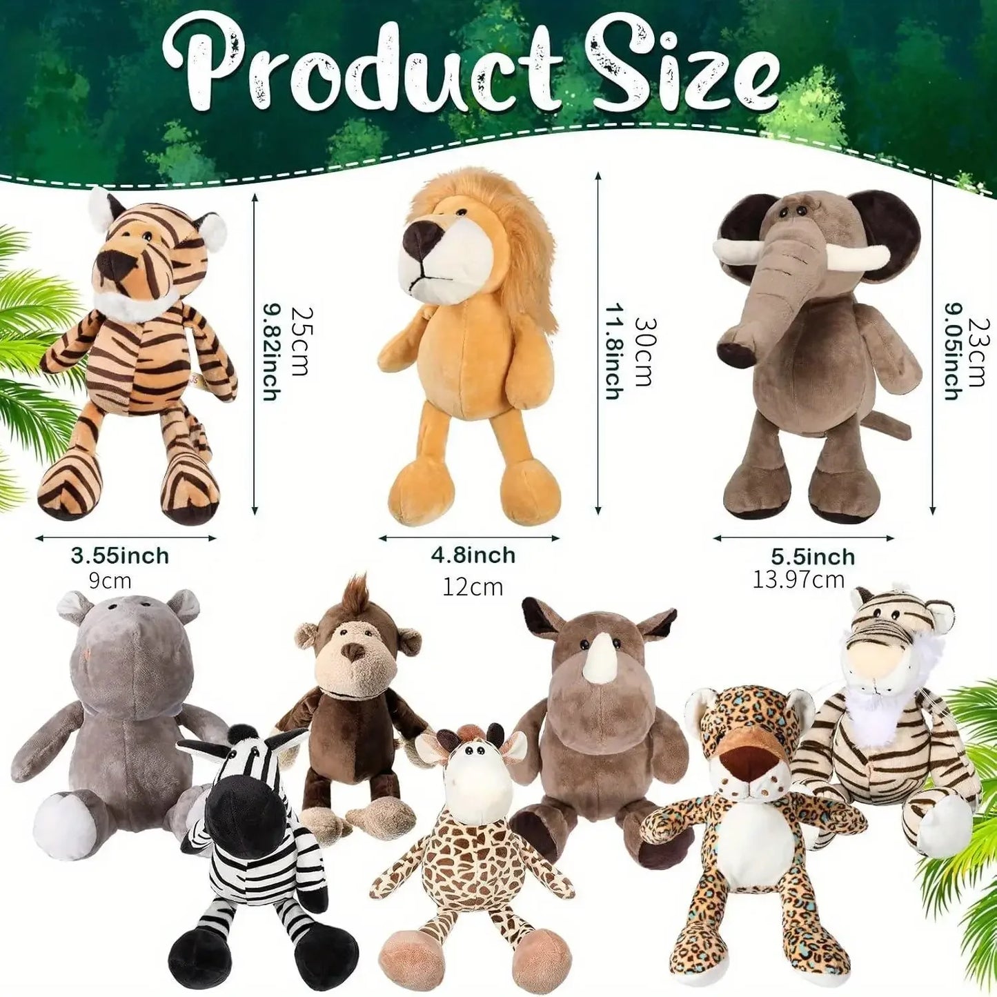 10 Pcs Stuffed Giraffe Plush Animal Toy, Super Soft Animal Toy with Realistic Details, Great for Kids and Baby Nurseries