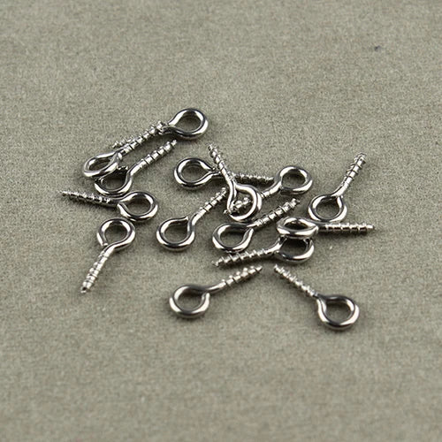 20-50pcs/lot Stainless Steel Eyepin Keychain Hook Eye Pins Mini Screw Pendants DIY Threaded Pin Fitting DIY Jewelry Bracelet