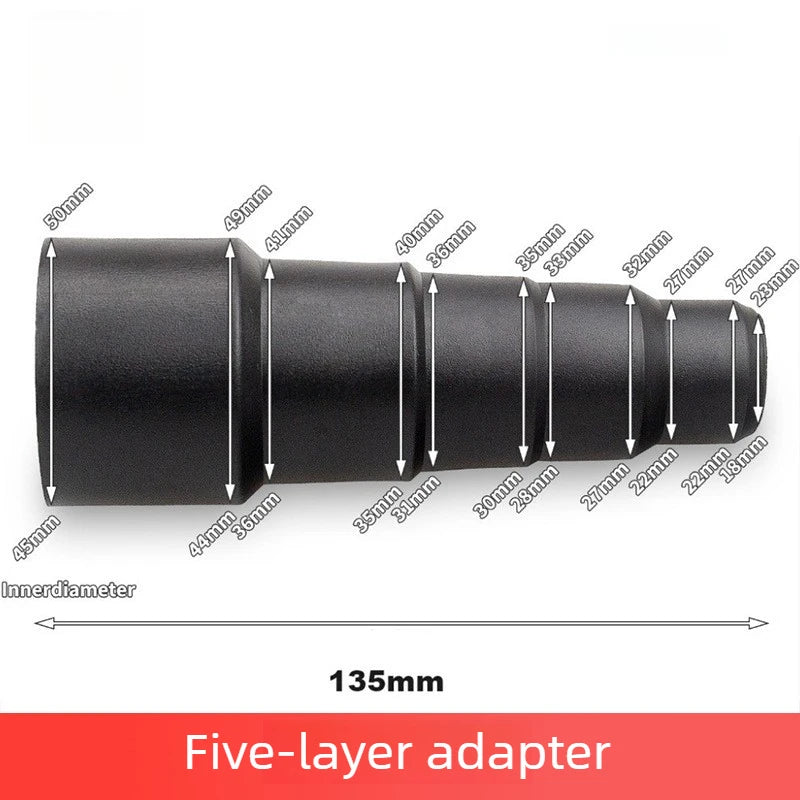 Airtight Universal Vacuum Hose Adapter 50-23mm Efficient Dust Collection Reducer Set for Power Tool Workshop Dust Free