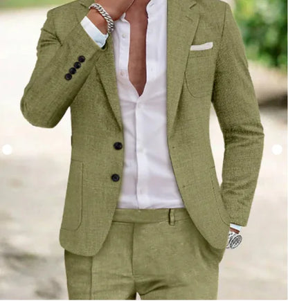 2027 New Spring And Autumn Mens Digital Printed 2 Piece Suit Set Plus Size Smart Casual Blazer Outfit For Business And Wedding