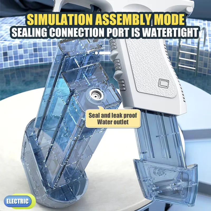 New Summer Electric Water Gun Toy Portable Automatic Electric Burst Water Gun Outdoor  Beach Water Toys Water gun accessories