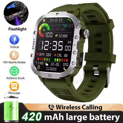 2026 New SmartWatch Men Militray Outdoor GPS Sport Watches Heart Rate Sleep Waterproof Smart Watch IOS Android
