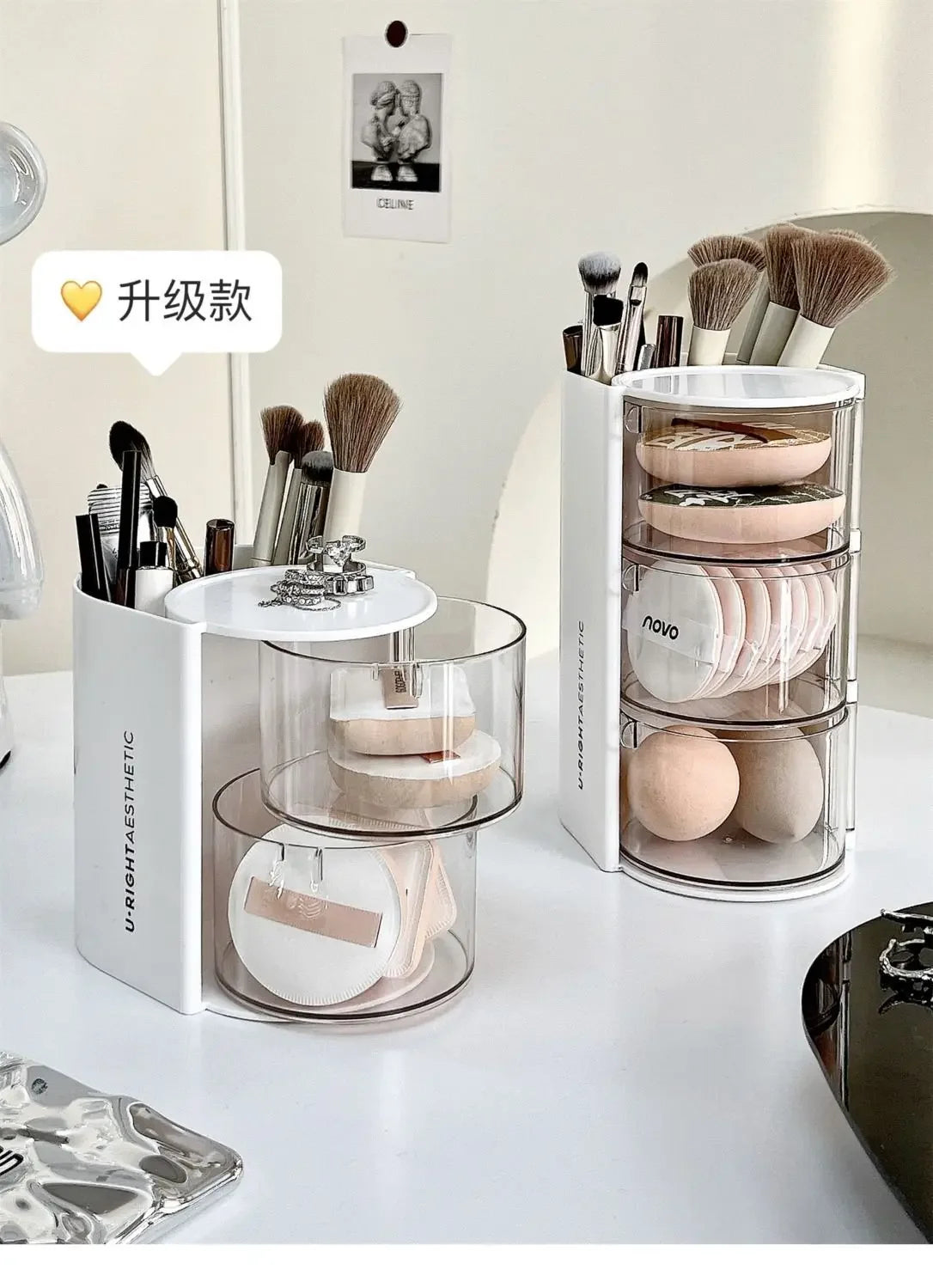 Hair Accessories Organizer Acrylic Storage Box Clear Hair Tie Organizer for Headband Makeup Brush Holder Desk Jewelry Organizer