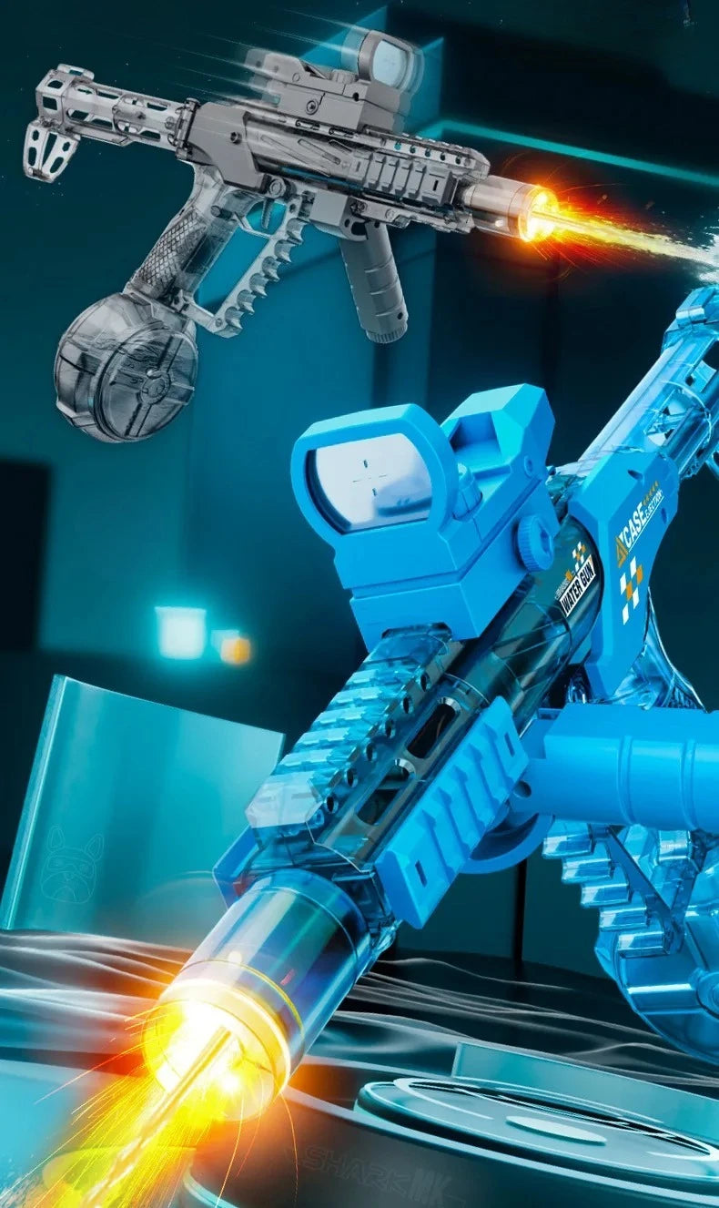 Electric Water Gun with LED Light Large-capacity Long-range Shooting Water Gun Summer Outdoor Game Toy Children's Adults' Gift