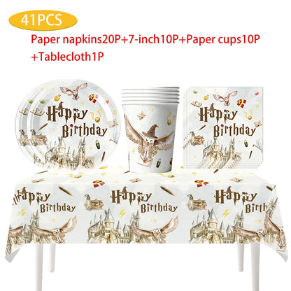 Harry Potter Theme Party Favors Gifts Bag Slap Bracelets 50pcs Stickers Keychains Birthday Souvenir Supplies Classroom Rewards