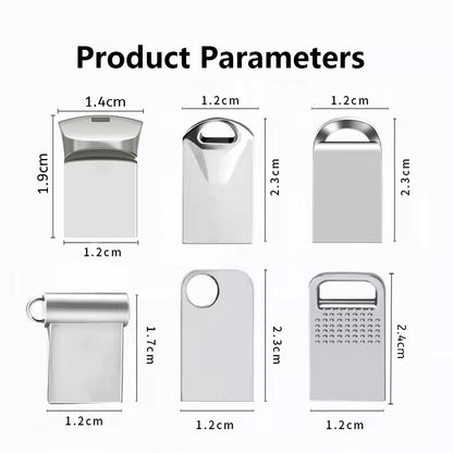 Mini USB 3.0 Pendrive 1TB 512GB 128GB Silvery External Storage Metal Memory Flash Drive USB Storage Key Pen Drive For Computer