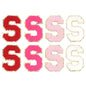 8pcs Sweet 26 Letters Towel Embroidery Patch Pink A-Z Self-adhesive Sticker Decoration For DIY Apparel Bag Crafts Accessories