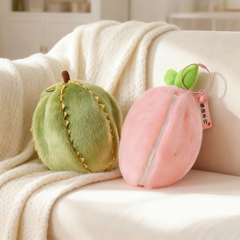 New Cute Fruit Bunny Plush Toy Creative Durian Pineapple Carrot Strawberry Turn Into Rabbit Soft Doll Birthday Christmas Gift