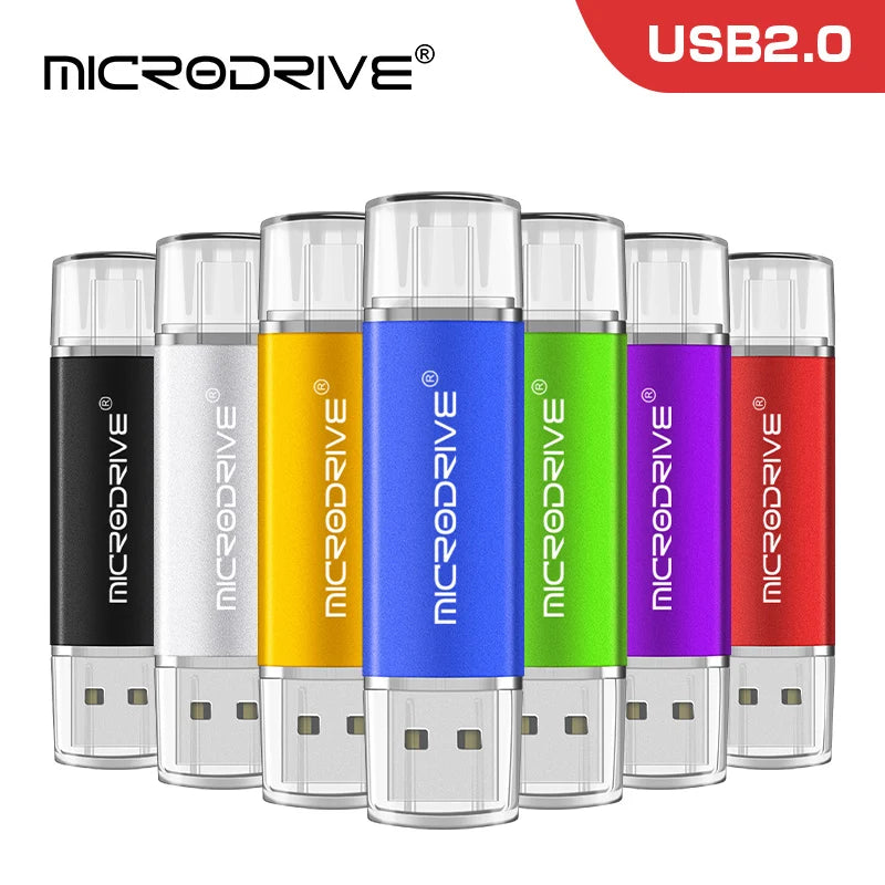 OTG Pendrive 2 in 1 type c USB 2.0 Flash Drive 1GB 128gb 64gb cle usb memoria usb metal stick 32gb 8gb Pen Drive for Android