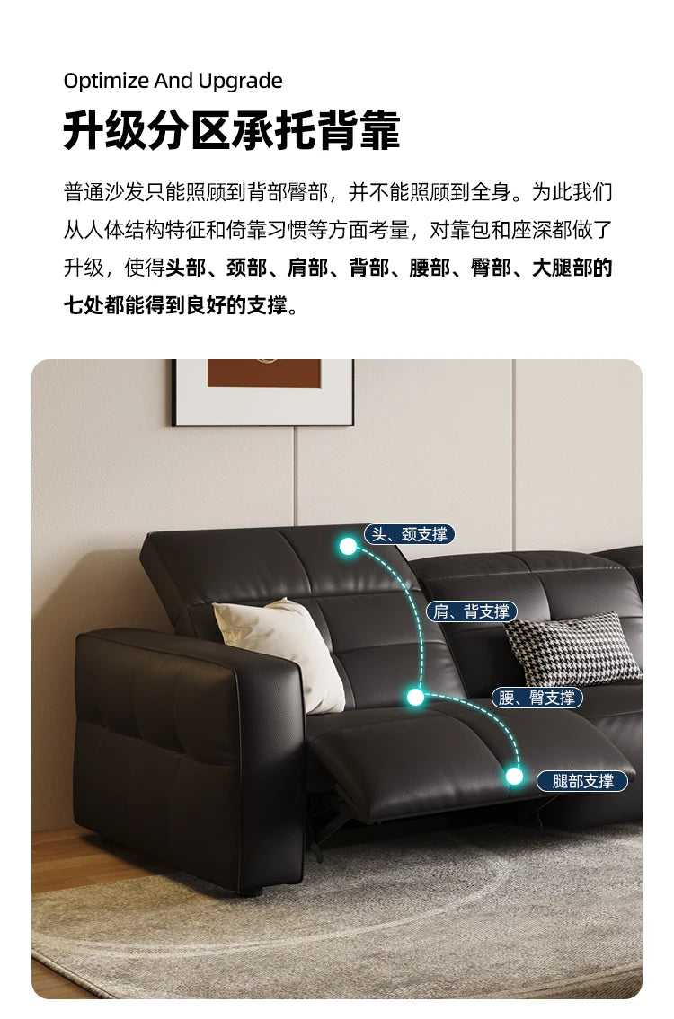 Luxury Couch Reclining Sofas Leather Black Seating Power Office Reclining Sofas Massage Sillas De Escritorio Home Furniture