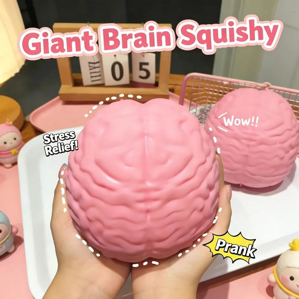 Giant Brain Squishy Toys Stress Relief Sensory Toys for Adults & Kids, Anxiety Relief Fidget Toys for Autism & ADHD Gag Gifts