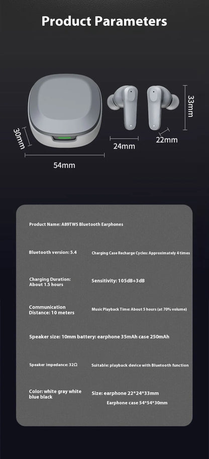 Wireless Earphones Bluetooth HD Call Headphones for Xiaomi True Stereo Sound Headset Sport Game Music In Ear Earbuds With Mic