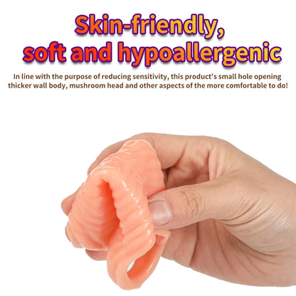 Penis Sleeve Reusable Sexy Toys for Men Penis Silicone Cock Sleeve Massage Adult Products For Woman Gay Penis Toys Sexual Goods