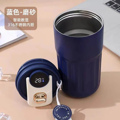 Stainless Steel Insulated Cup Display Temperature Coffee Cup Intelligent Car Mounted Water Cup Gift Drinking Tool