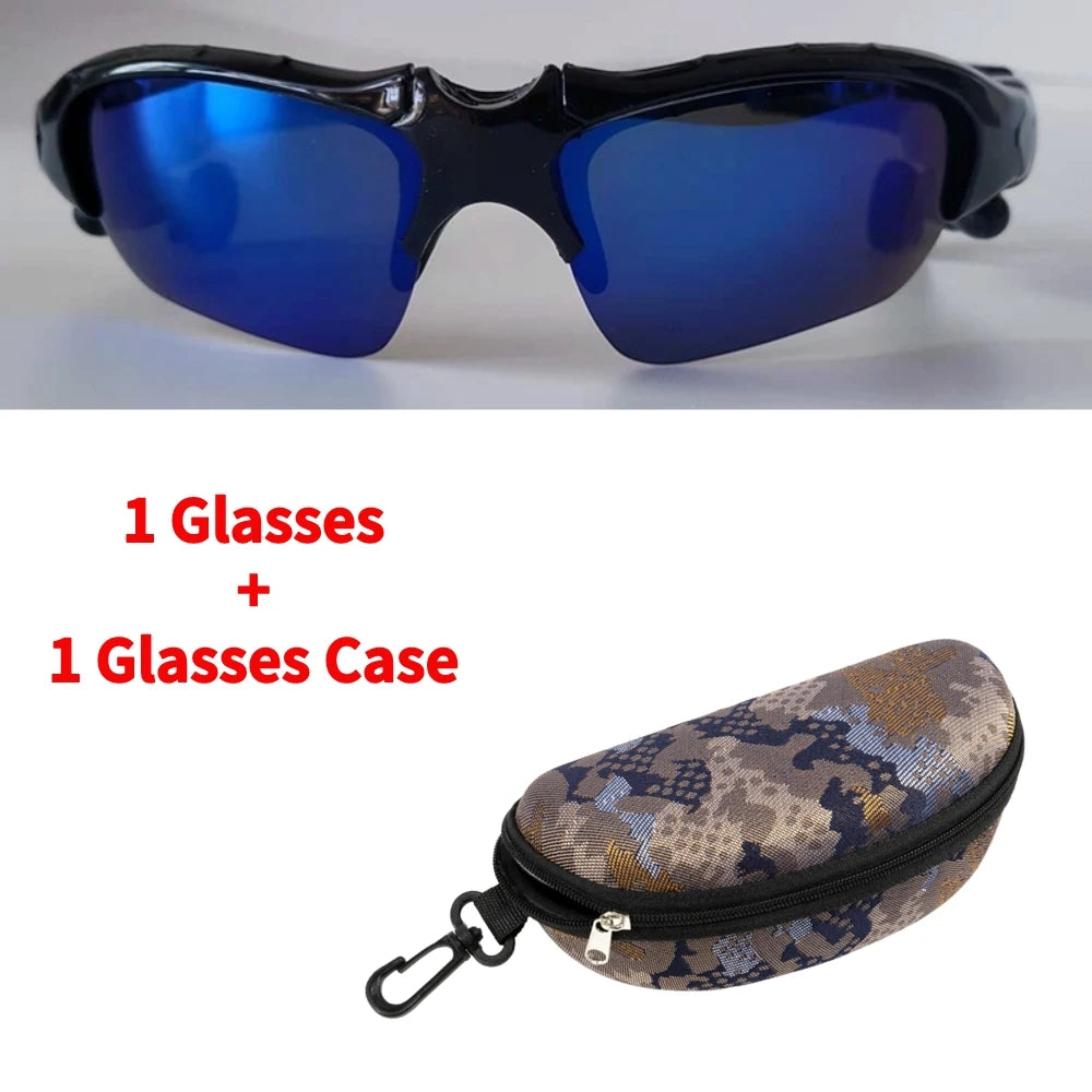 Stereo Earphones Wireless Headset with Mic Polarized Glasses Sunglasses for Driving Cycling Sports Noise Reduction Headphones