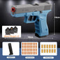 G17 Shell Throwing EVA Safety Soft Bullet Toy Gun with Blowback for Outdoor Continuous Firing Shooting Game Christmas Gift