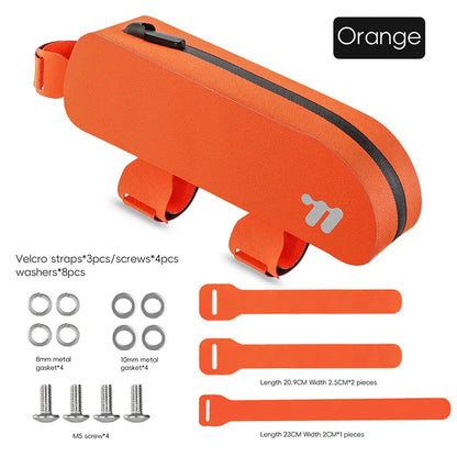 WEST BIKING Bicycle Top Tube Bag Aerodynamic Low Drag Fit Bike Frame Zip Bag Waterproof Wind-breaking Ultralight Cycling Bags